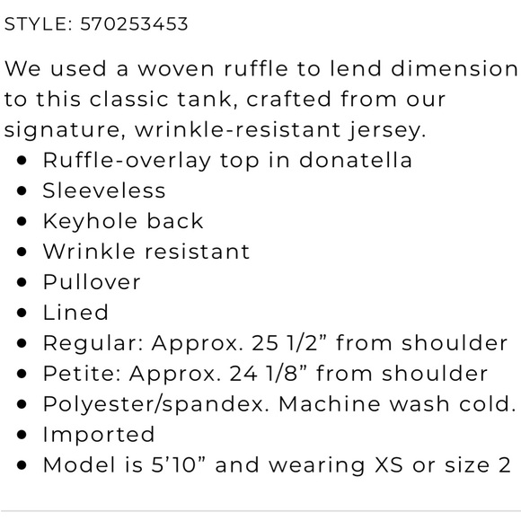 WHBM Ruffle-Overlay Tank - Picture 3 of 5